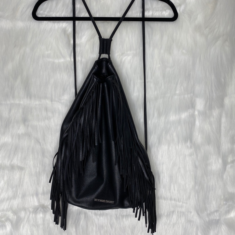 Victoria Secret Drawstring Fringe Backpack
